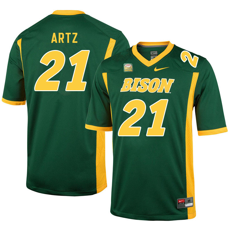 Men #21 Hudson Artz North Dakota State Bison College Football Jerseys Sale-Green